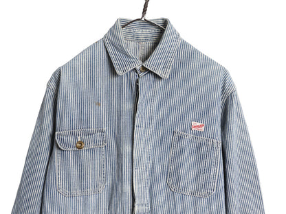 40s 50s ★ CAVALIER ヒッコリー ストライプ デニム オールインワン メンズ M 程/ ヴィンテージ 月桂樹 ワーク ツナギ ペインター パンツ