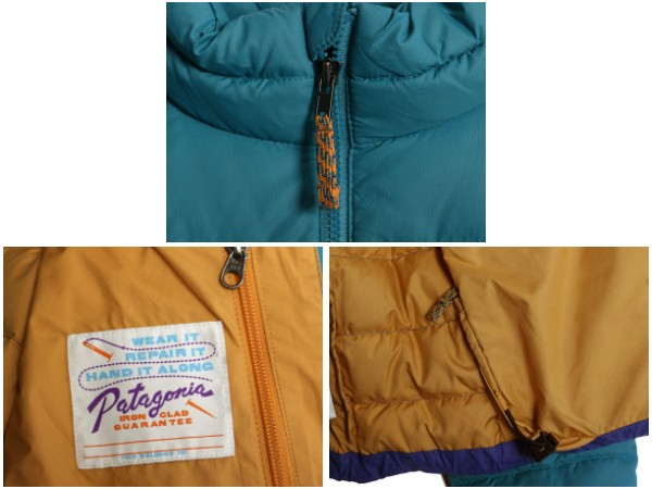 パタゴニア ダウン セーター ジャケット キッズ L 150cm 程/ 23年製 ナイロン フルジップ 600フィル パッカブル ワンポイント マルチカラー