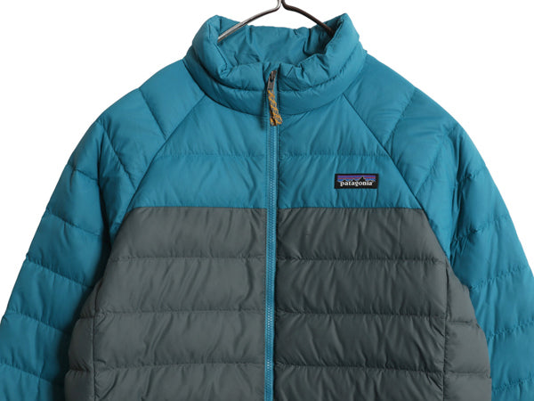 パタゴニア ダウン セーター ジャケット キッズ L 150cm 程/ 23年製 ナイロン フルジップ 600フィル パッカブル ワンポイント マルチカラー