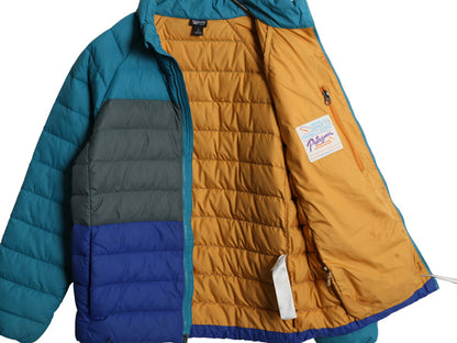 パタゴニア ダウン セーター ジャケット キッズ L 150cm 程/ 23年製 ナイロン フルジップ 600フィル パッカブル ワンポイント マルチカラー