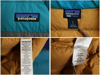 パタゴニア ダウン セーター ジャケット キッズ L 150cm 程/ 23年製 ナイロン フルジップ 600フィル パッカブル ワンポイント マルチカラー