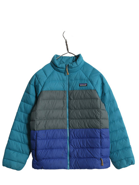 パタゴニア ダウン セーター ジャケット キッズ L 150cm 程/ 23年製 ナイロン フルジップ 600フィル パッカブル ワンポイント マルチカラー