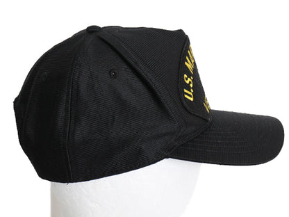 デッドストック USA製 USMC  ワッペン 刺繍 ベースボール キャップ フリーサイズ 帽子 マリンコープ 海兵隊 ミリタリー 軍物 トラッカー 黒