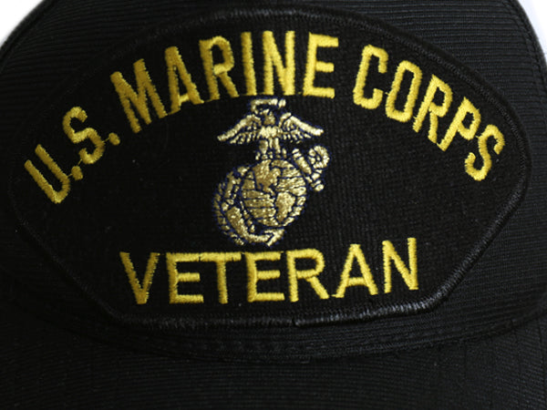 デッドストック USA製 USMC  ワッペン 刺繍 ベースボール キャップ フリーサイズ 帽子 マリンコープ 海兵隊 ミリタリー 軍物 トラッカー 黒