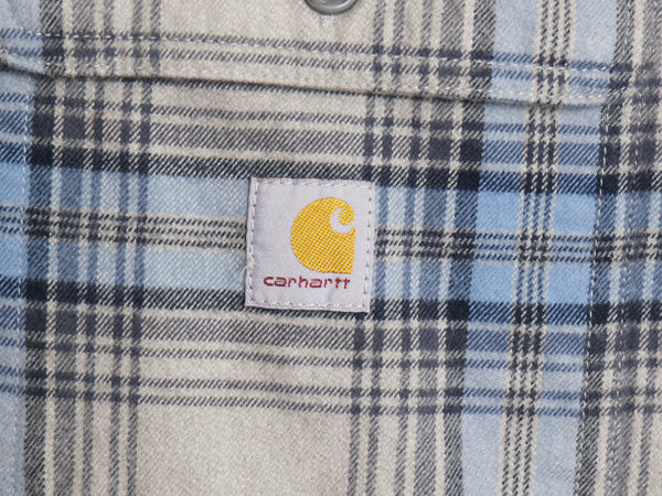US企画 カーハート 長袖 ヘビー フランネル シャツ メンズ M / チェック LOOSE FIT ネルシャツ ワーク コットン ワンポイント マルチカラー