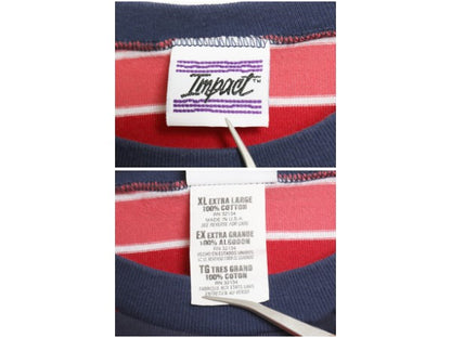 デッドストック 90s USA製 ボーダー 半袖 Tシャツ メンズ XL オールド ヘビーウェイト コットン 大きいサイズ マルチカラー カットソー NOS