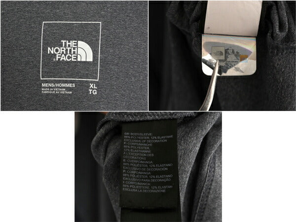 ノースフェイス ハーフジップ 長袖 Tシャツ メンズ XL 古着 ロンT ハイネック ストレッチ インナー カットソー ストレッチ 大きいサイズ 灰