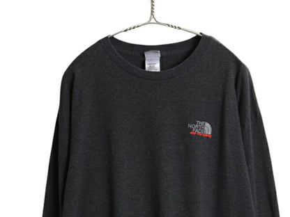 ノースフェイス 両面 プリント 長袖 Tシャツ メンズ XL / ロンT グラフィック バックプリント カットソー 大きいサイズ A5 シリーズ グレー