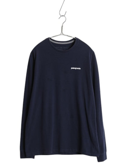 パタゴニア 両面 プリント 長袖 Tシャツ メンズ M / 古着 21年製 アウトドア ロンT ロングスリーブ ロゴT ボックスロゴ バックプリント 紺