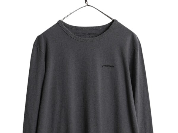 パタゴニア 両面 プリント 長袖 Tシャツ レディース XL / 古着 アウトドア ロンT ロングスリーブ ロゴT P6 バックプリント 大きいサイズ 灰
