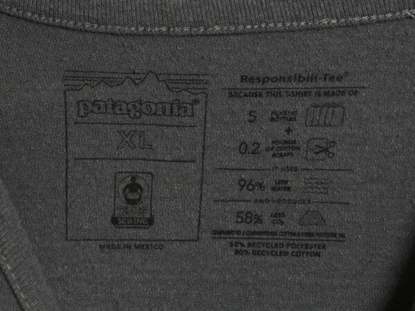 パタゴニア 両面 プリント 長袖 Tシャツ レディース XL / 古着 アウトドア ロンT ロングスリーブ ロゴT P6 バックプリント 大きいサイズ 灰