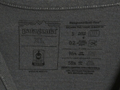 パタゴニア 両面 プリント 長袖 Tシャツ レディース XL / 古着 アウトドア ロンT ロングスリーブ ロゴT P6 バックプリント 大きいサイズ 灰