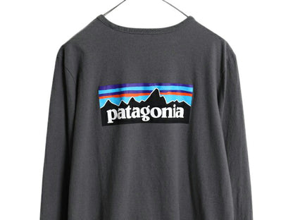 パタゴニア 両面 プリント 長袖 Tシャツ レディース XL / 古着 アウトドア ロンT ロングスリーブ ロゴT P6 バックプリント 大きいサイズ 灰