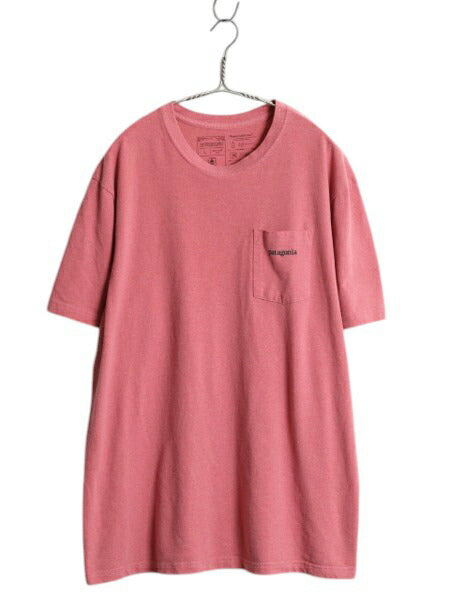 パタゴニア ポケット付き 両面 プリント 半袖 Tシャツ メンズ L 19年製 アウトドア ポケT バックプリント カットソー グラフィック アート
