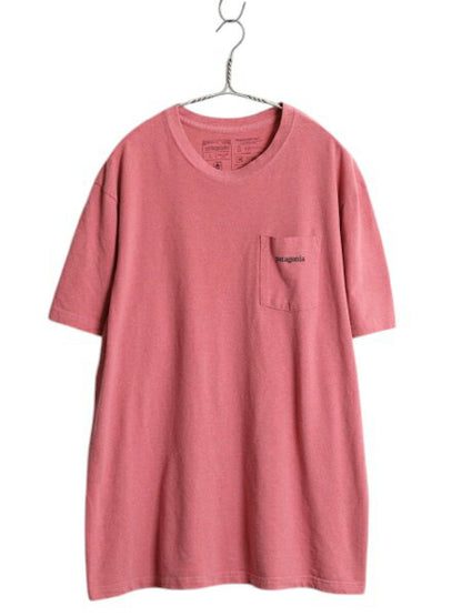 パタゴニア ポケット付き 両面 プリント 半袖 Tシャツ メンズ L 19年製 アウトドア ポケT バックプリント カットソー グラフィック アート