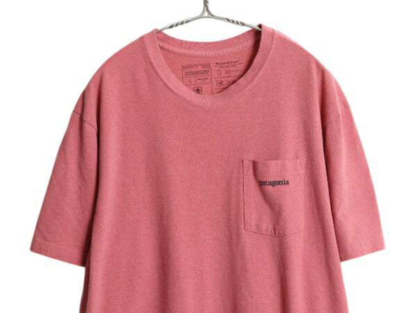 パタゴニア ポケット付き 両面 プリント 半袖 Tシャツ メンズ L 19年製 アウトドア ポケT バックプリント カットソー グラフィック アート