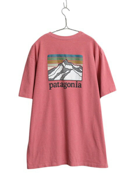 パタゴニア ポケット付き 両面 プリント 半袖 Tシャツ メンズ L 19年製 アウトドア ポケT バックプリント カットソー グラフィック アート