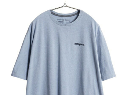 パタゴニア 両面 プリント 半袖 Tシャツ メンズ XL  22年製 アウトドア グラフィック イラスト バックプリント カットソー 大きいサイズ 青