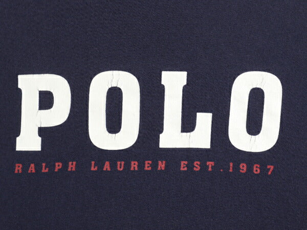 00s ポロ ラルフローレン プリント 半袖 Tシャツ キッズ XL メンズ S 程/ 古着 オールド コットン カットソー ヘビーウェイト シンプル 紺