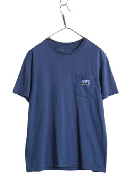 USA製 パタゴニア ポケット付き 半袖 Tシャツ メンズ M 古着 ポケT カットソー 白タグ デカタグ 復刻 ワンポイント オーガニック コットン