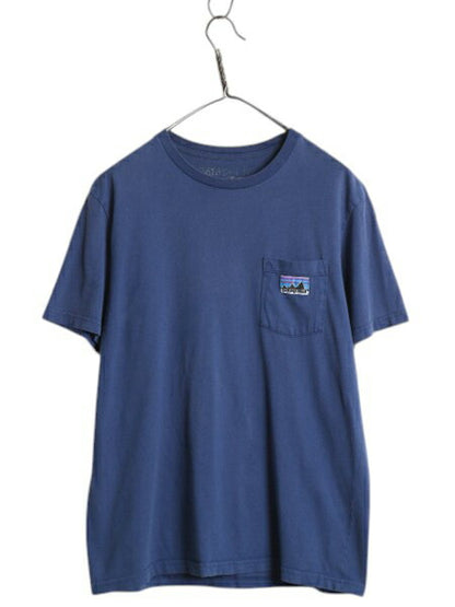 USA製 パタゴニア ポケット付き 半袖 Tシャツ メンズ M 古着 ポケT カットソー 白タグ デカタグ 復刻 ワンポイント オーガニック コットン