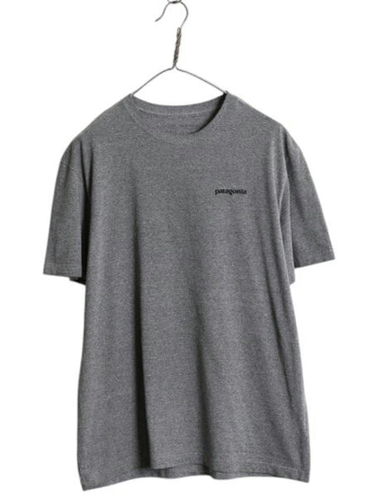パタゴニア 両面 プリント 半袖 Tシャツ メンズ M / 19年製 アウトドア P6 ボックスロゴ バックプリント カットソー ゆったり シンプル 灰