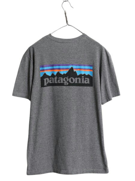 パタゴニア 両面 プリント 半袖 Tシャツ メンズ M / 19年製 アウトドア P6 ボックスロゴ バックプリント カットソー ゆったり シンプル 灰