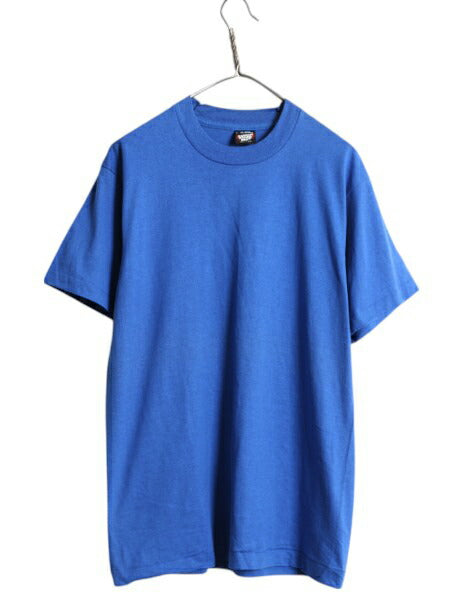 デッドストック 90s USA製 スクリーン スターズ 無地 半袖 Tシャツ メンズ L オールド シングルステッチ カットソー トップス ブランク 青