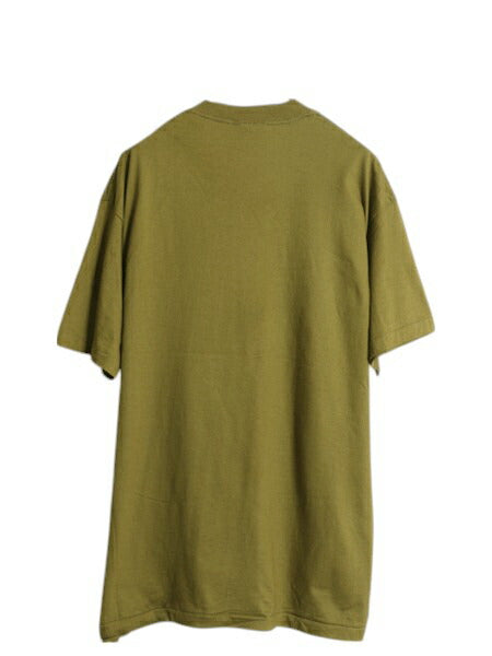 デッドストック 90s USA製 アンビル 無地 半袖 Tシャツ メンズ XL / オールド カットソー シングルステッチ ブランク 大きいサイズ カーキ