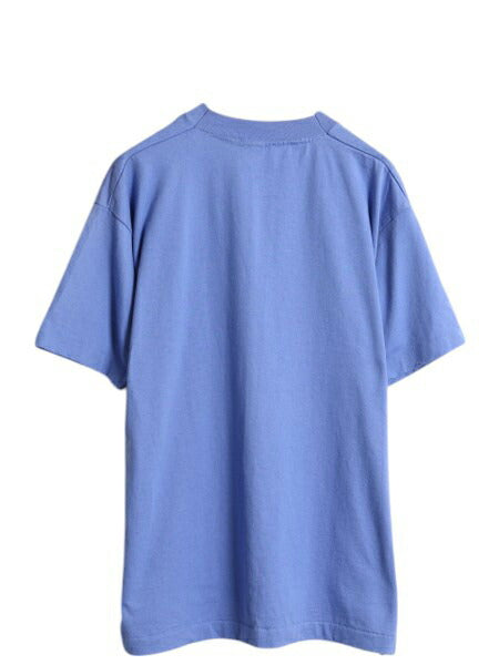デッドストック 90s USA製 フルーツオブザルーム 無地 半袖 Tシャツ メンズ XL / オールド シングルステッチ カットソー 大きいサイズ 薄青