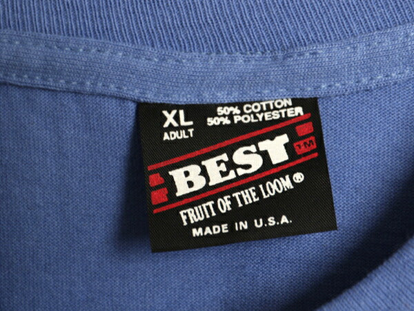 デッドストック 90s USA製 フルーツオブザルーム 無地 半袖 Tシャツ メンズ XL / オールド シングルステッチ カットソー 大きいサイズ 薄青