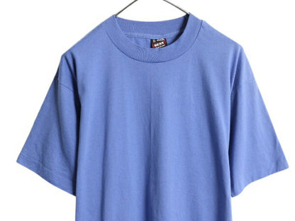 デッドストック 90s USA製 フルーツオブザルーム 無地 半袖 Tシャツ メンズ XL / オールド シングルステッチ カットソー 大きいサイズ 薄青