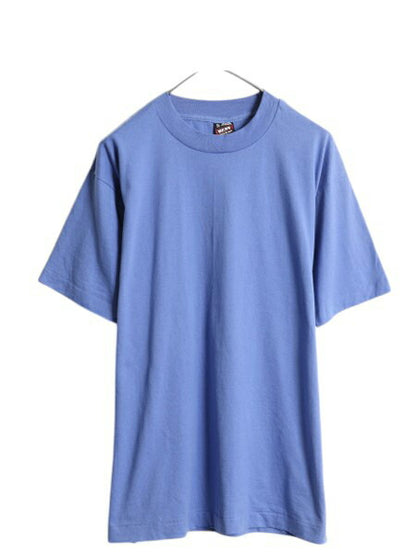 デッドストック 90s USA製 フルーツオブザルーム 無地 半袖 Tシャツ メンズ XL / オールド シングルステッチ カットソー 大きいサイズ 薄青