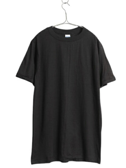 デッドストック 80s USA製 アンビル 無地 半袖 Tシャツ メンズ L 小さめ M 程 新品 ヴィンテージ カットソー シングルステッチ ブランク 黒