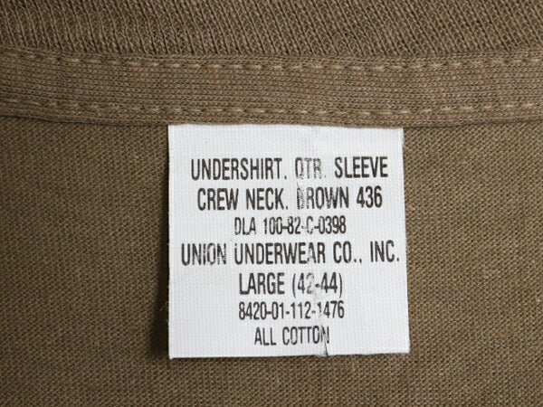デッドストック 80s 米軍実物 US ARMY 無地 半袖 Tシャツ LARGE / 82年製 ヴィンテージ シングルステッチ ミリタリー アンダーシャツ 軍物