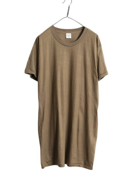 デッドストック 80s 米軍実物 US ARMY 無地 半袖 Tシャツ LARGE / 82年製 ヴィンテージ シングルステッチ ミリタリー アンダーシャツ 軍物