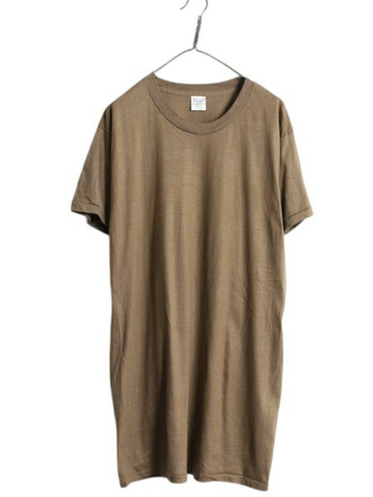デッドストック 80s 米軍実物 US ARMY 無地 半袖 Tシャツ LARGE / 82年製 ヴィンテージ シングルステッチ ミリタリー アンダーシャツ 軍物