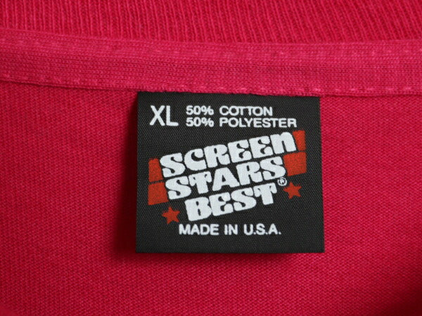 デッドストック 90s USA製 スクリーン スターズ 無地 半袖 Tシャツ メンズ XL オールド シングルステッチ カットソー 大きいサイズ ピンク