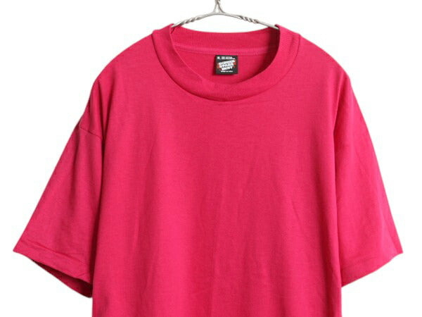デッドストック 90s USA製 スクリーン スターズ 無地 半袖 Tシャツ メンズ XL オールド シングルステッチ カットソー 大きいサイズ ピンク