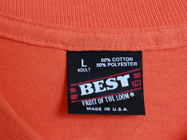 デッドストック 90s USA製 フルーツオブザルーム 無地 半袖 Tシャツ メンズ L / 新品 オールド シングルステッチ カットソー 淡い ピンク
