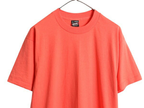 デッドストック 90s USA製 フルーツオブザルーム 無地 半袖 Tシャツ メンズ L / 新品 オールド シングルステッチ カットソー 淡い ピンク