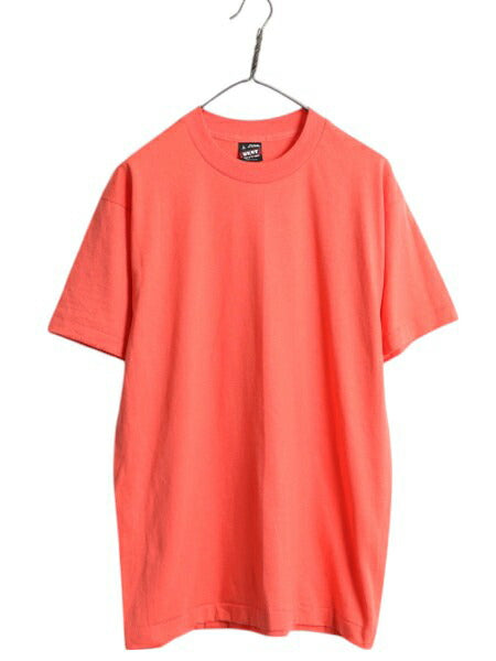 デッドストック 90s USA製 フルーツオブザルーム 無地 半袖 Tシャツ メンズ L / 新品 オールド シングルステッチ カットソー 淡い ピンク