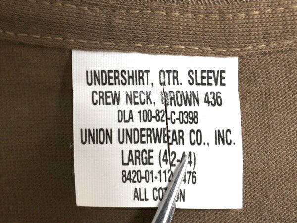 デッドストック 80s 米軍実物 US ARMY 無地 半袖 Tシャツ LARGE / 82年製 ヴィンテージ ミリタリー シングルステッチ アンダーシャツ 軍物