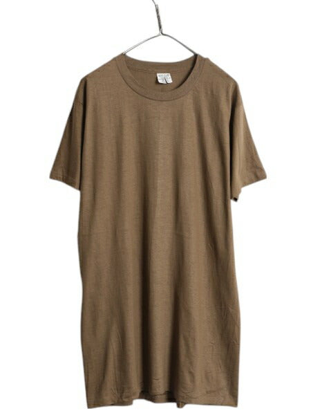 デッドストック 80s 米軍実物 US ARMY 無地 半袖 Tシャツ LARGE / 82年製 ヴィンテージ ミリタリー シングルステッチ アンダーシャツ 軍物