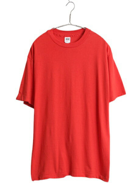 デッドストック 80s USA製 アンビル 無地 半袖 Tシャツ メンズ L / 新品 ヴィンテージ シングルステッチ カットソー トップス ブランク 赤