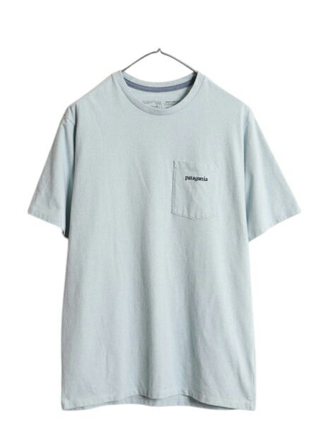 パタゴニア ポケット付き 両面 プリント 半袖 Tシャツ メンズ S 20年製 アウトドア ポケT グラフィック アート バックプリント カットソー