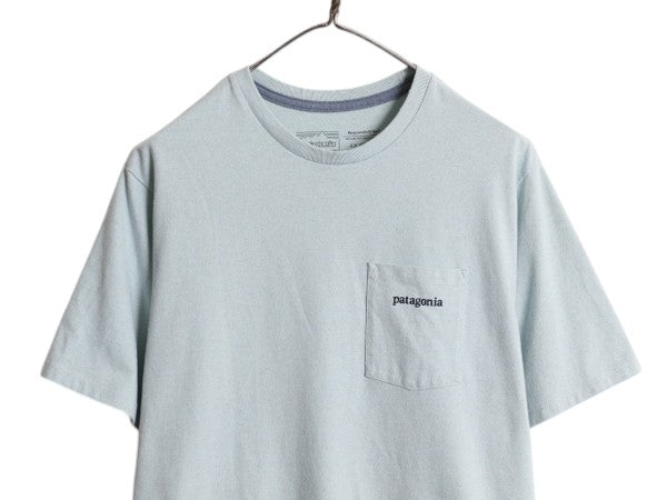 パタゴニア ポケット付き 両面 プリント 半袖 Tシャツ メンズ S 20年製 アウトドア ポケT グラフィック アート バックプリント カットソー