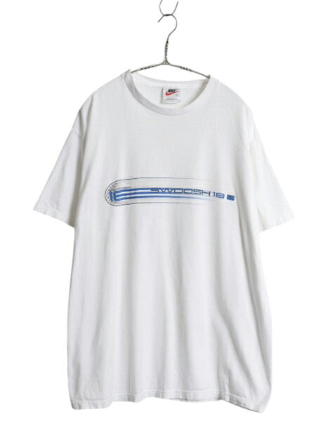 90s USA製 ナイキ ゴルフ プリント 半袖 Tシャツ メンズ L / オールド 当時物 スウッシュ 18 ロゴ グラフィック カットソー ヘビーウェイト