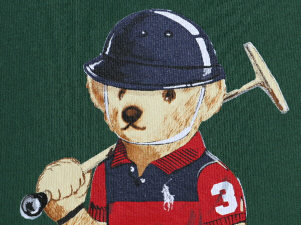ポロベア ポロ ラルフローレン プリント 半袖 Tシャツ メンズ М / 古着 キャラクター カットソー トップス コットン シングルステッチ 緑