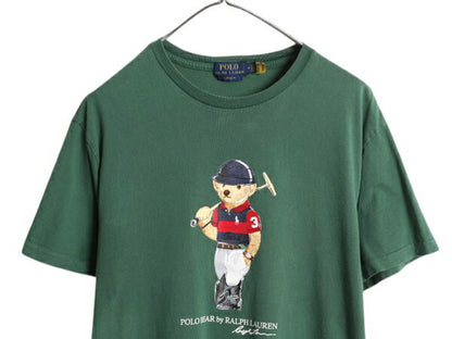 ポロベア ポロ ラルフローレン プリント 半袖 Tシャツ メンズ М / 古着 キャラクター カットソー トップス コットン シングルステッチ 緑